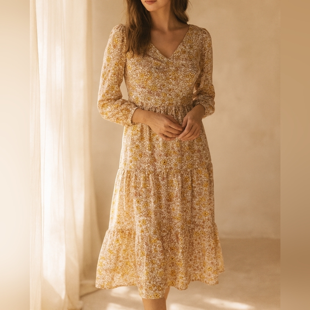 Sincerely Jules Yellow and Pink Floral Dress
